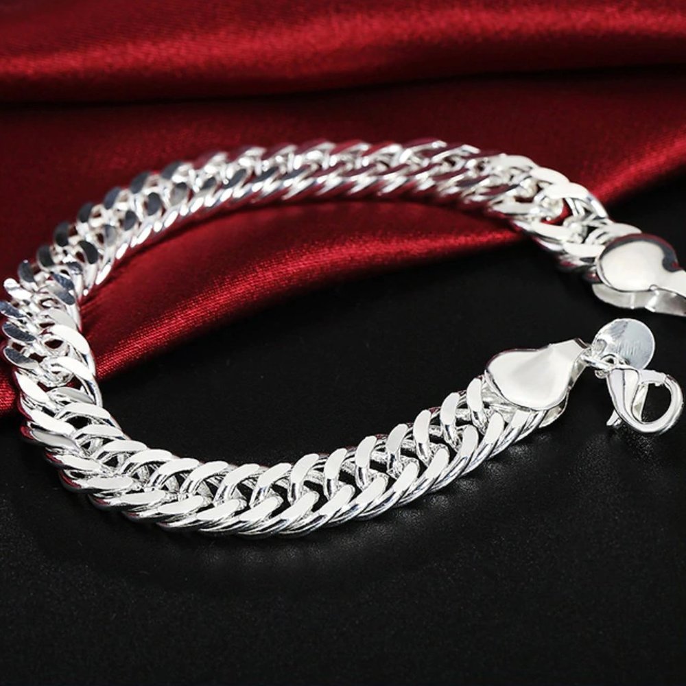 925 Silver Herringbone Style Bracelet